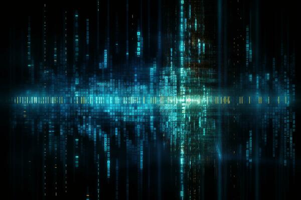 Abstract binary code with a digital touch. Generative AI