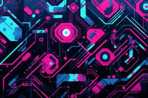 Abstract pink and blue shapes on a vibrant background. Generative AI photo