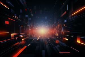 Abstract technology background with geometric shapes. Generative AI photo