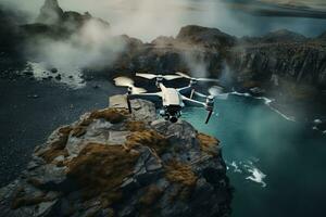 Drone technology capture breathtaking natural vistas. Generative AI photo