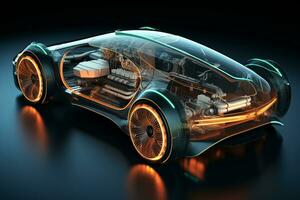 Electric car technology advancing. Generative AI photo