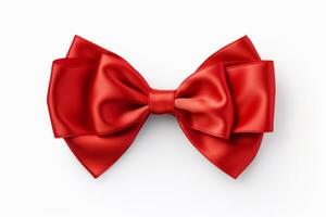 Red bow on a white background. Generative AI photo