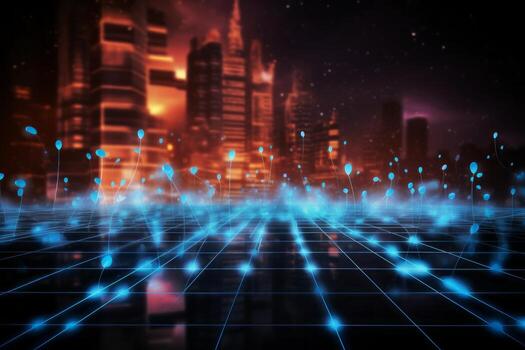 Futuristic Glowing Lines. Generative AI photo