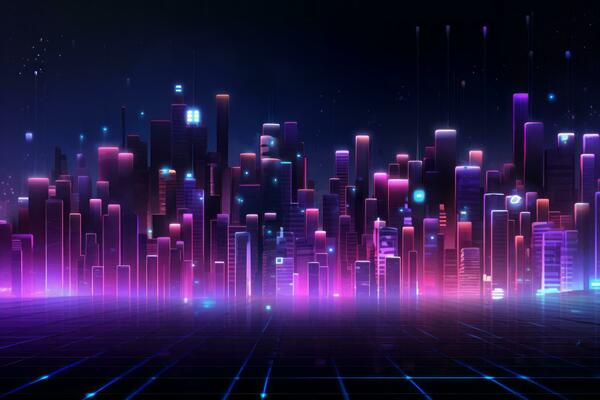 Futuristic Glowing Lines. Generative AI
