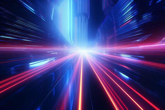 Neon light patterns and futuristic elements. Generative AI photo