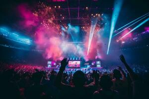 Images capturing the excitement of RGB lit eSports. Generative AI photo