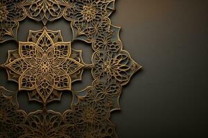 Islamic art background with copy space. Generative AI photo