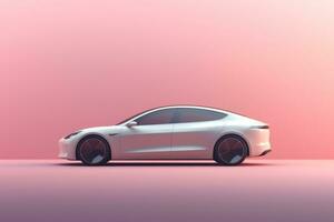 Minimalist Electric Car Concept with Copy Space. Generative AI photo