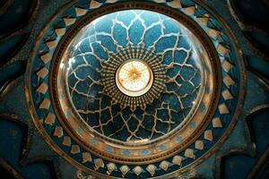 Mosque dome with space for writing. Generative AI photo