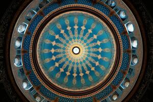 Mosque dome with space for writing. Generative AI photo