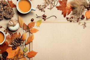 Autumn Scrapbooking Layout. Generative AI photo