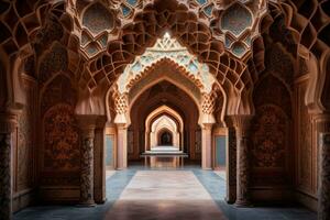 Ornate arches and intricate designs. Generative AI photo