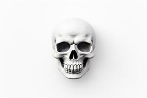 Skull and crossbones isolated on a clean white background. Generative AI photo