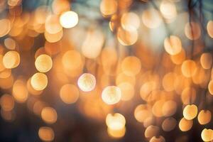 Soft focus bokeh lights forming a whimsical Christmas. Generative AI photo