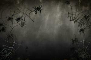 Spider web background for Halloween invitations.. Generative AI photo