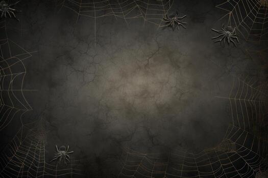 Spider web background with blank area. Generative AI photo