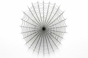 Spooky spiderweb isolated on white Halloween decorations.. Generative AI photo