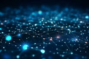Technology network concept with connected dots. Generative AI photo