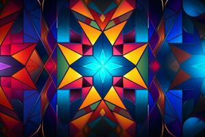 Vibrant colors and geometric patterns. Generative AI photo