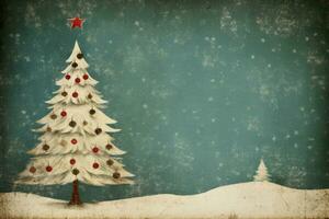 Vintage Christmas background with space. Generative AI photo