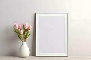 Blank photo frame for mockup AI Generative