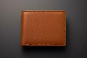 Blank leather wallet for mockup AI Generative photo