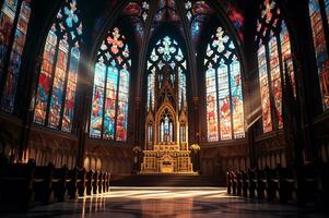 ver de gótico catedral manchado vaso ai generativo foto