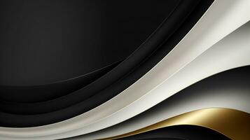 Luxury 3d golden black white wallpaper background AI Generative photo