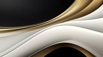 Luxury 3d golden black white wallpaper background AI Generative photo