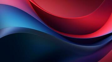 3D dark red and blue abstract wave background AI Generative photo