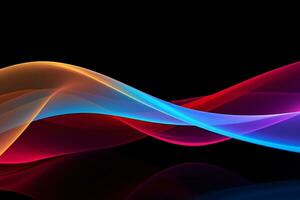 Colorful abstract swirl light trail wave AI Generative photo