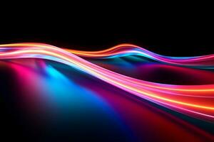 Colorful abstract swirl light trail wave AI Generative photo