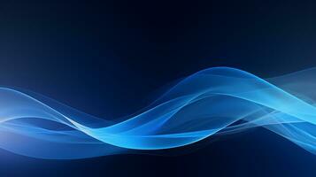 3D blue abstract wave background AI Generative photo