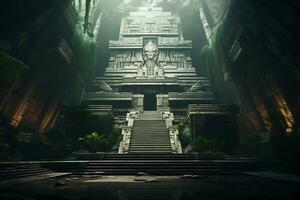 AI Generative Images of ancient temples with a futuristic twist photo