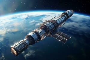 AI Generative Future of space exploration from colonization photo