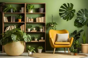 tendencia de interior planta entusiastas con imágenes de elegante monstera ai generativo foto