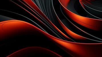 Black orange red 3d abstract wallpaper AI Generative photo