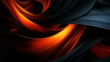 Black orange red 3d abstract wallpaper AI Generative photo