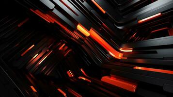 Black orange red 3d abstract wallpaper AI Generative photo