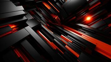 Black orange red 3d abstract wallpaper AI Generative photo