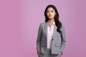 Young Asian businesswoman wearing a business suit AI Generative photo