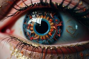 AI Generative Close up shot of beautiful eyes photo