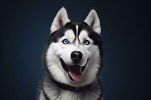 juguetón perro Perfecto cara y ojos muy detallado ai generativo foto