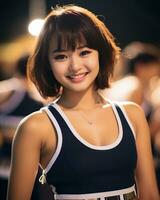 beautiful cheerleader with Attractive Smile AI Generative photo