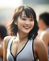 beautiful cheerleader with Attractive Smile AI Generative photo