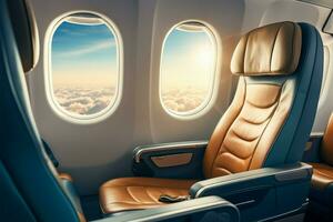 Experience vacation opulence in first class business luxury seating AI Generated photo