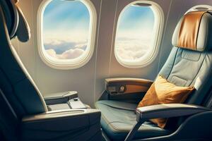 Elevate your vacation with first class seats, the epitome of luxury AI Generated photo