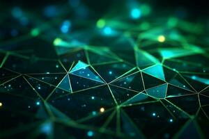Intersecting azure and emerald streams create a sleek futuristic web AI Generated photo