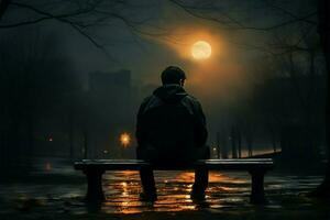 Male loneliness has emerged as a pervasive societal concern lately AI Generated photo