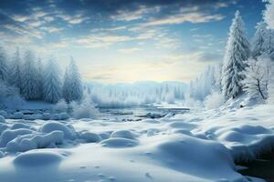 nieve espacio durante invierno hora evoca un sereno y eterno escena ai generado foto